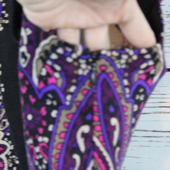 NEW YORK & COMPANY PURPLE PAISLEY SLEEVELESS SHEATH MINI DRESS P007 - Picture 5 of 8